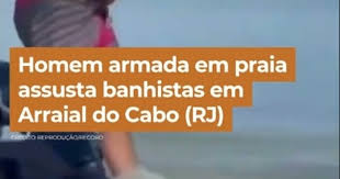 Homem armada em praia assusta banhistas em Arraial do Cabo (RJ) #FalaBrasil #Shorts
