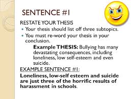 Successful people know how to walk this thin line between entitlement and depression, which we call. The Conclusion By Miss Cook Sentence 1 Restate Your Thesis Your Thesis Should List Off Three Subtopics You Must Re Word Your Thesis In Your Conclusion Ppt Download