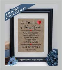 27th Wedding Anniversary 27 Years Married By Pepperandbluedesigns 1st Wedding Anniversary Gift 1st Wedding Anniversary Anniversary Gifts
