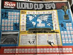 Original Vintage World Cup 1970 Mexico Wall Chart The Sun Ebay
