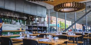 Outdoor seating is perfect for viewing the east river and brooklyn bridge. Industry Kitchen South Street Seaport Lunch By The East River
