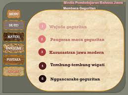 Mampu mendengarkan dan memahami wacana lisan sastra maupun nonsastra dalam berbagai ragam bahasa jawa. Media Pembelajaran Bahasa Jawa Membaca Geguritan Oleh Eri Hastadi Ppt Download