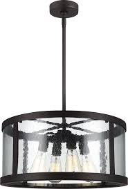 Feiss F3199 4orb Harrow Oil Rubbed Bronze Drum Pendant Lighting Mf F3199 4orb