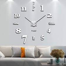 Wall clock kits are the most popular kit to build. Amazon Com Vangold Large Diy Wall Clock Modern 3d Wall Clock With Mirror Numbers Stickers For Home Office Decorations Gift Silver Home Kitchen