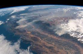 Satellite images show a long plume of smoke drifting from the kincade fire in sonoma county across the pacific ocean. California Wildfires Rage In Astronaut Photos From The Space Station Space