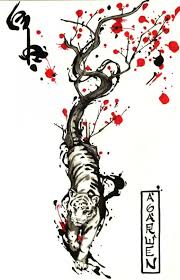 Asian Theme Tree Tattoo Design I Want Tattoo Tiger Tattoo Design Tiger Tattoo Blossom Tattoo