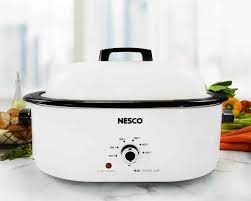 Maybe you would like to learn more about one of these? 18 Qt White Roaster Oven Porcelain Cookwell Nesco