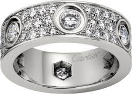 Estate cartier 3 diamond love ring 18k white gold sz 54. Crn4210400 Love Ring Diamond Paved White Gold Diamonds Cartier