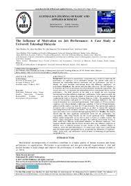 Check spelling or type a new query. Pdf The Influence Of Motivation On Job Performance A Case Study At Universiti Teknologi Malaysia Sara Ghaffari And Mohammad Nazri Academia Edu