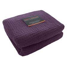 Kate aurora ultra soft & plush herringbone fleece throw blanket covers. 100 Cotton Honeycomb Purple Throw Tonys Textiles