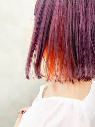 パキっとオレンジインナーカラー sun サン 斉藤春希のヘアスタイル情報 yahoo beauty オレンジ インナー インナーカラー 髪 色