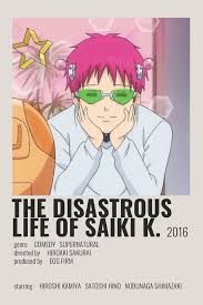 Saiki K Anime Decor Saiki Movie Posters Minimalist