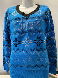 Detroit Lions Bluetooth Light Up Ugly Sweater 192797051164