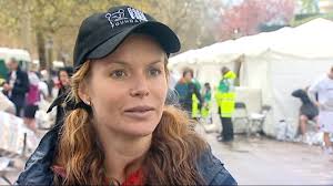 Marathon runners at end of race