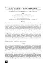 Kesenian musik memiliki tipe yang cukup banyak, salah satu tipe yang akan kami bahas pada kesempatan kali ini adalah alat musik ritmis. Pdf Eksistensi Dan Dinamika Pertunjukan Musik Tradisional Mandar Di Kabupaten Polman Sulawesi Barat Di Kabupaten Polman Sulawesi Barat