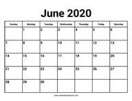 June 2020 calendar services with usa holidays online. June 2020 Calendars Calendar Options