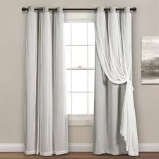 Light Gray Curtain Panel Set With Overlay 120 In Lush Decor Curtains For Grey Walls Panel Curtains