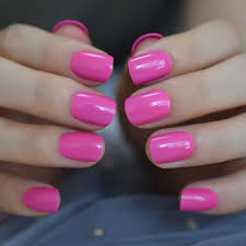 Shop for acrylic nails in fake nails. Short Neon Fake Nails Deep Rose Pink Square Shape Natural Gelnails Artificial Color Nail Tips With Adhesive Tabs False Nails Aliexpress