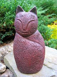 Contemporary Cat Statue Painted Feline By Westwindhomegarden 24 95 Cat Statue Statues Aesthetic Statue Painting