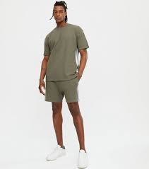 For some knit swatches, like a garter stitch in all one color, the right and wrong side is totally the same, since the same knit. Green Waffle Knit Side Stripe Shorts New Look