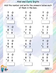 Students are asked to write the expanded form of two numbers and then determine the total amount in this free printable place value worksheet. And Carry Digits Worksheet For Grade Math Free Curriculum Ontario Tens Ones Sample Word Samsfriedchickenanddonuts