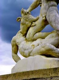 Theseus and the minotaur sculpture. Minotaur French Gardens Myths Mythology Theseus Fighting The Minotaur Sculpture Etienne Jules Ramey Paris Pikist