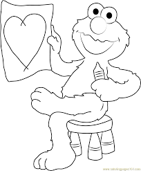 Elmo coloring is fun coloring game for kids. Elmo Draw Heart Coloring Page For Kids Free Sesame Street Printable Coloring Pages Online For Kids Coloringpages101 Com Coloring Pages For Kids