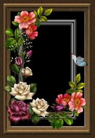 Black Background With Rose Border Black Background Roses Flower Frame Framed Wallpaper Floral Border Design