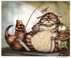 Jabba The Cat Print By Alana Mccarthy Geeky Pet Cat Art 8x10 Art Prints Art