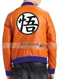Dragon Ball Z Orange Goku Bomber Leather Jacket New American Jackets Leather Bomber Jacket Leather Jacket Jackets