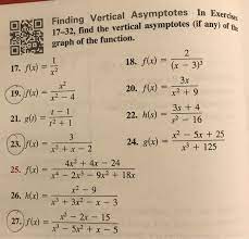 When you have a task to find vertical asymptote, it is important to understand the basic rules. Solved Finding Vertical Asymptotes In Exercises 17 32 Fi Chegg Com