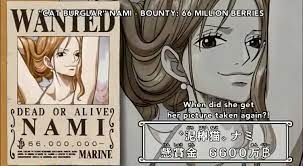 one piece 麦わら海賊 手配書 ナミ ナミ 漫画映画 日本 アニメ