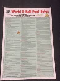 Created to help 8 ball pool. Pool Billiard Snooker Rule Poster World 8 Ball Federation Buy Online Or In Store Ph 08 9354 9150 Mal Atwell Perth