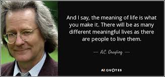 The single was a wide success, becoming one of their most well known songs. A C Grayling Quote And I Say The Meaning Of Life Is What You