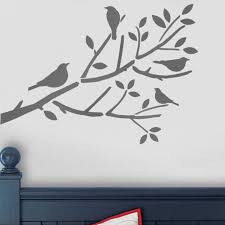 Bird On Tree Branch Stencil Birds In Tree Stencil Birds On Branch Stencil Bird Stencil Etsy Tree Stencil Bird Stencil Tree Painting Canvas