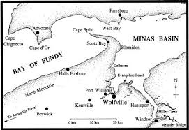 Map Of Wolfville Nova Scotia Bay Of Fundy Minas Basin