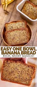 Easy Banana Bread Made With Ripe Bananas And Sour Cream Is The Perfect Combo Of Moist And Fluffy Easy Banana Bread Easy Banana Bread Recipe Sour Cream Recipes
