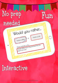 If you guess it right, you can move 3 steps forward. Boom Cards Would You Rather Game By Love 2 Learn English Tpt