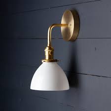 Modern led wall sconce lighting fixture lampshade repair austin. Milk Glass Dome Shade Brass Wall Sconce In 2020 Brass Wall Sconce Glass Wall Sconce Wall Sconces