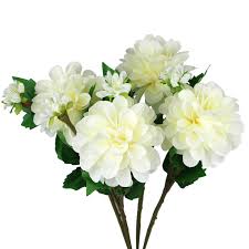 Order now to receive free shipping with no minimum quantity order! Lucky Snail 4 Pcs Artificial Flowers Artificial Dahlia Flowers Bulk 25 Inches Long Artificial Silk Flowers Realistic Fake Flowers For Wedding Bouquets Home Party Office Christmas Decor White Buy Online In Albania At