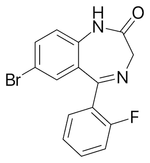 Chemical Structure of Flubromazepam, AI generated