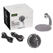 Shure Motiv Mv5 Home Studio Microphone Gray With Lightning Cable Pixel Pro Audio