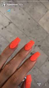 Thanks to kylie jenner of super fame. Kylie Jenner S Jenner Kylie S Nagel Jenner Kylie Nagel Kylie Nails Orange Acrylic Nails Kylie Jenner Nails