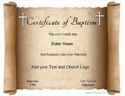 Free printable baptism certificate template christian. Free Printable Baptism Certificate Customizable