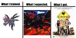 Raising a Deino into a Hydreigon in a nutshell. | Pokémon | Know Your Meme