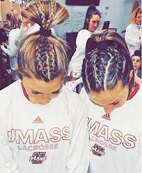 Athletics Lacrosse College Bestfriendgoals Braids Hair Longbraidedhair Sporty Hairstyles Athletic Hairstyles Volleyball Hairstyles