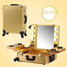 Golden Led Yellow Light Professional Aluminum Rolling Cosmetic Case Makeup Lighting Studio Without Legs Portable Box 2016 New Studio Light Photo Studio Systemlight Studio Photo Aliexpress
