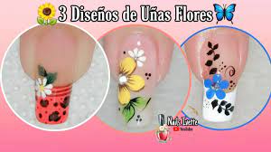 Uñas con diseños de flores. 3 Ideas Para Decorar Las Unas Con Flores Modelos De Unas Decoradas Con Flores Diseno De Unas Flor Youtube