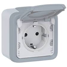 Große auswahl schalter & steckdosen: Legrand 069730 Steckdose 1 Fach Aufputz Feuchtraum Plexo 55