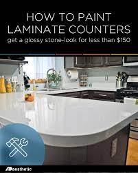 Diy Glossy Painted Counters Diy Countertops Painting Laminate Painting Laminate Countertops